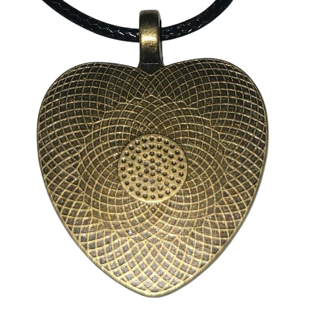 Handmade Acrylic Skin Pendant Necklace Heart Pink Blue White Bronze Silver Black - Picture 3 of 4
